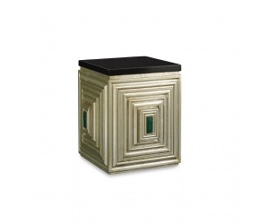 Jade Accent Table, Black Lacquer